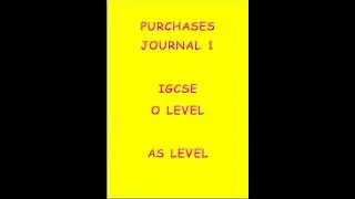 PURCHASES JOURNAL1/PURCHASES DAYBOOK/BOOKS OF PRIME ENTRIES/JOURNALS/IGCSE/O LEVEL/AS LEVEL