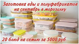 ЗАГОТОВКА ЕДЫ И ПОЛУФАБРИКАТОВ НА МЕСЯЦ СЕНТЯБРЬ В МОРОЗИЛКУ/ 20 БЛЮД НА СЕМЬЮ ЗА 5000РУБ