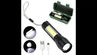 Ліхтар акумуляторний LED KLAUS 90+60Lm, Zoom, у кейсі ручний протиударний ліхтарик із зарядкою