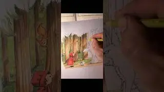 Little red riding hood scene. #fyp #shortsvideo #drawing #shorts #colouring #artist