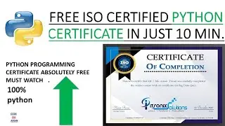 Python Programming Free Certification | ISO Certified Python Certificate With Python Course| 