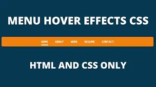 Awesome Menu Hover Effects CSS -  Menu Hover Animation
