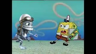 Crazy Frog trying to get a pizza from Spongebob