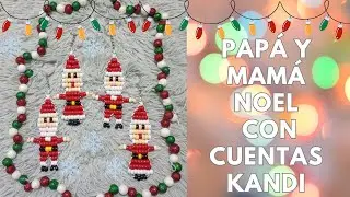 Papá Noel y Mamá Noel con Chaquiras o Cuentas Kandi!♥ Tutorial fácil y bello de Adornos Navideños!♥