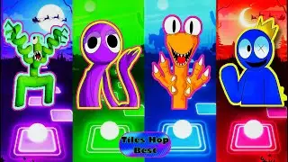 Rainbow Friends | Green VS Purple VS Orange VS Blue | Tiles Hop EDM Rush