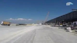 Проезд по стройке моста в Крым