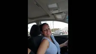 Girl farts with friend trapped in the car