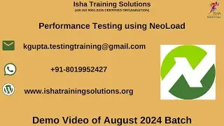Performance Testing using NeoLoad Demo By Saravanan sir on 26th Aug 2024
