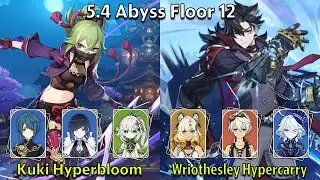 C5 Kuki Shinobu Hyperbloom & C0 Wriothesley Hypercarry- Genshin Impact 5.4 Spiral Abyss Full Clear
