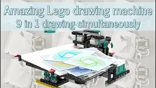 LEGO drawing machine - 9 in 1 simultaneously drawing MESMERIZING shapes