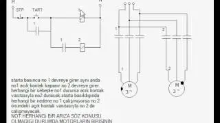 bir buton ile iki motor çalıştırma