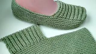 Knitted footprints. Turkish slippers knitted
