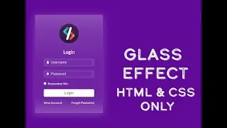 Login Form With Glass Effect Using HTML And CSS ONLY