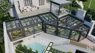 Retractable Glass Roof Dynamic | Sunroom Panora | Guillotine |Sunshade |Ultimate Outdoor Solutions