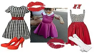 Sewing children's dresses in the style of the 80s. Pattern.
