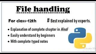 ||file handling in python||video-01||class 12th||with best pdf notes for board exam||