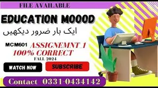 MCM601 ASSIGNMNET 1 SOLUTION BY WAQAS 2024