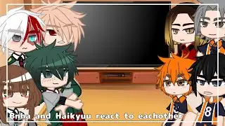 •| Bnha and Haikyuu react to each other | Part 1/2 | Haikyuu |•