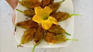 FLORES DE CALABAZAS RELLENAS CON QUESO/  UNA MANERA FÁCIL Y DELICIOSA 😋