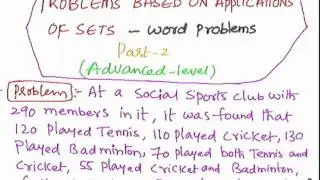 Algebra Applications of Sets Word Problems part2of1