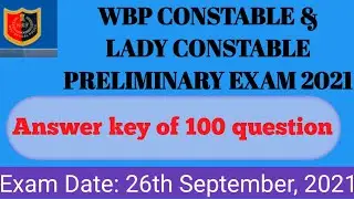 WBP CONSTABLE 2021 ANSWER KEY