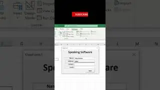 Speak Excel Form | Userform | Excel Vba 