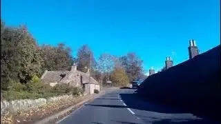 Autumn Road Drive With Bagpipes Music On B942 Route On History Visit To Fife Scotland