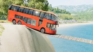 Mobil vs Suspension Bridge #10 - BeamNG Drive