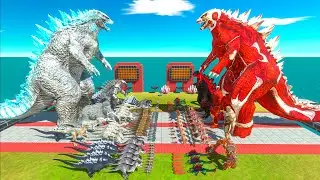 Dinosaurs revolt battle with SHIMO GODZILLA Ice Frostbite VS Team TITAN GODZILLA x Attack on Titan