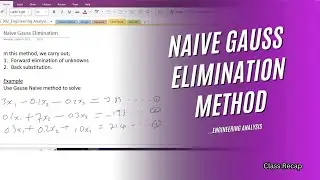 #12_Example on Naive Gauss Elimination method