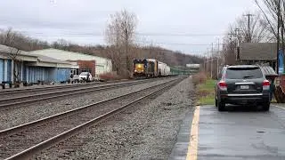 CSX 6504 leads a CSX local by Fairport NY with a great RS5T.  April 2024
