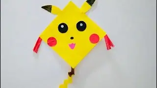 How to make PIKACHU kite || POKEMON kite #Vasant Panchmi #Lohri