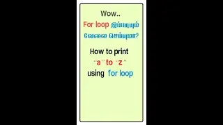 How to print a to z using for loop | Very Different for loop