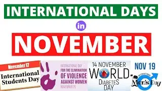International Days in November | Commemorative Days in November | Important Days in Nov | Nov Days |