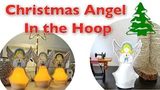 Christmas Angel Leg candle embroidery in the hoop decoration