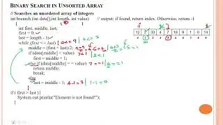 120 Binary Search in Unsorted (Unordered) Array