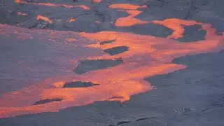 Icelandic Volcano Fagradalsfjall - Giant Extra Hot Lava Lake in Geldingadalir Renews Its Surface