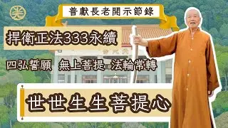 【祈願333】｜普獻上人開示｜世世生生菩提心，捍衛正法333永續｜四弘誓願、無上菩提、法輪常轉｜《金剛經大義》普獻上人講述｜第零集
