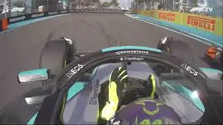 Drivers congratulating LANDO NORRIS for his WIN on the cooldown lap