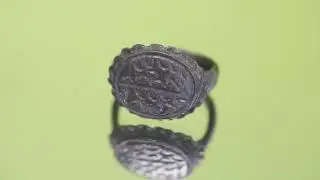 Late Medieval Bronze Signet Ring with Waves (RS1474)