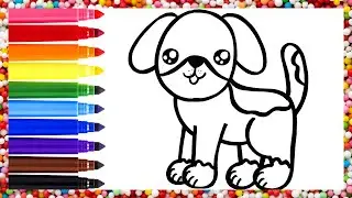How To Draw A Dog 🐶🐕🌈 Cute Drawings For Kids