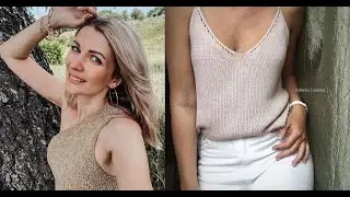 Современные и модные майки - топы спицами - Modern and fashionable T-shirts - knitted tops