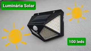 Review Luminária solar de 100 leds depois de 2 meses de uso! Energia solar!