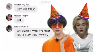 skz and txt texts: beomgyu’s & hyunjin’s birthday party 🎉