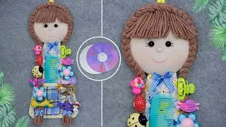 Девочки будут рады такому подарку😍Органайзер для заколок своими руками🎀Без швейной машинки🧵