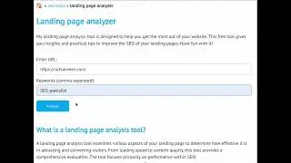 Landing page analyzer - Free SEO tool
