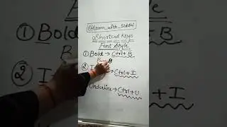 Font Style Shortcut keys