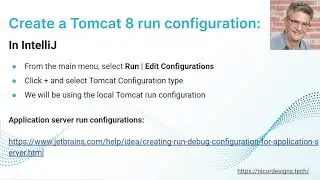 14. Create a Tomcat 8 run configuration in IntelliJ