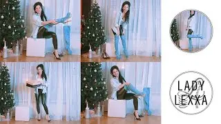 High Heel Haul & Try On: Blue Strech Overknee High Boots by Tajna Club Shoes & Leather Leggings.