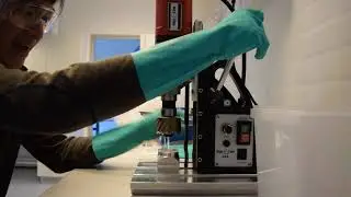 Trim the Injection molding polymer chip using an Hajo E-Line tool